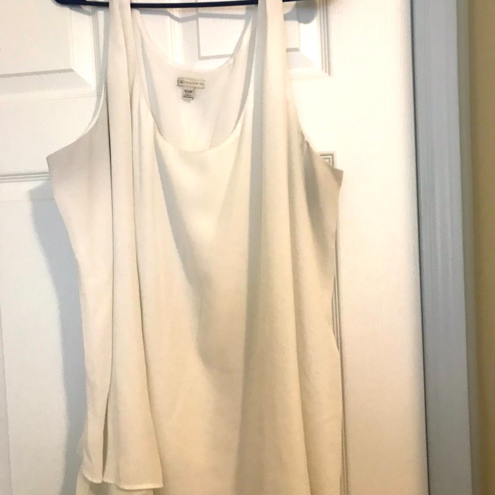 Sleeveless Semi-Sheer White Blouse